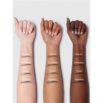 Angled brush with dense precise bristles for natural lines textured creamy taupe brow gel high pigment sheglam
