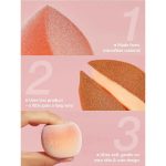 Close up of Insta Ready Powder Sponge soft dense texture velvety pleated surface with fine pores for precise powder absorption and even application on skin Sheglam