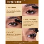 Close up of gold mascara brush specially designed with concentrically arranged bristles for precise coating and separation creates shiny golden lashes with stunning eye effect Sheglam