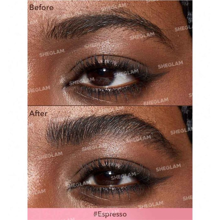 Espresso shade creates bold precise brows perfect for black or very dark brown hair natural even defined look sheglam