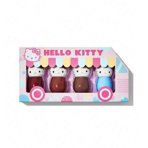 Glass or plastic bowl with Hello Kitty-themed design; simple lid featuring character print, cute and charming appearance, perfect for makeup bag or vanity table Sheglam