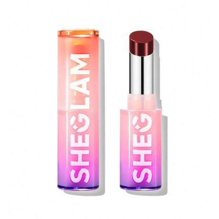Matte metal stick with clear cap sleek modern design shows true Vibe Check color compact size perfect for bags sheglam