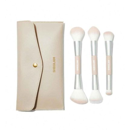 Minimalist stylish box or case for Glam 101 brush set brushes neatly arranged in dedicated compartments portable suitable for professional and home use Sheglam
