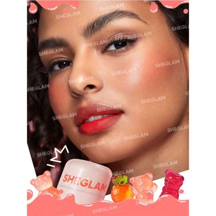 Model cheeks after Ahoy gel blush natural moist radiant look with vibrant coral color enhancing facial freshness and attractiveness Sheglam