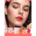 Model cheeks after CouCou blush natural hydrated lively look with pleasant coral color fresh radiant cheeks conveying vitality and softness Sheglam