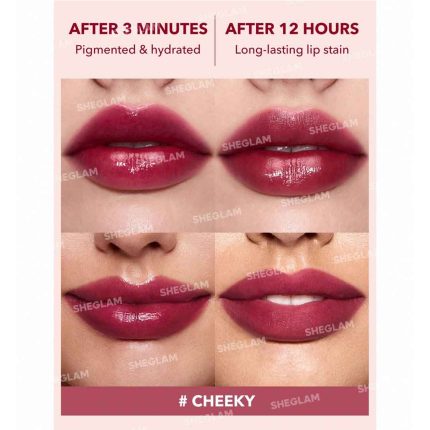 Model lips after using Level Up tint vibrant matte natural finish plump fresh lips long lasting sheglam