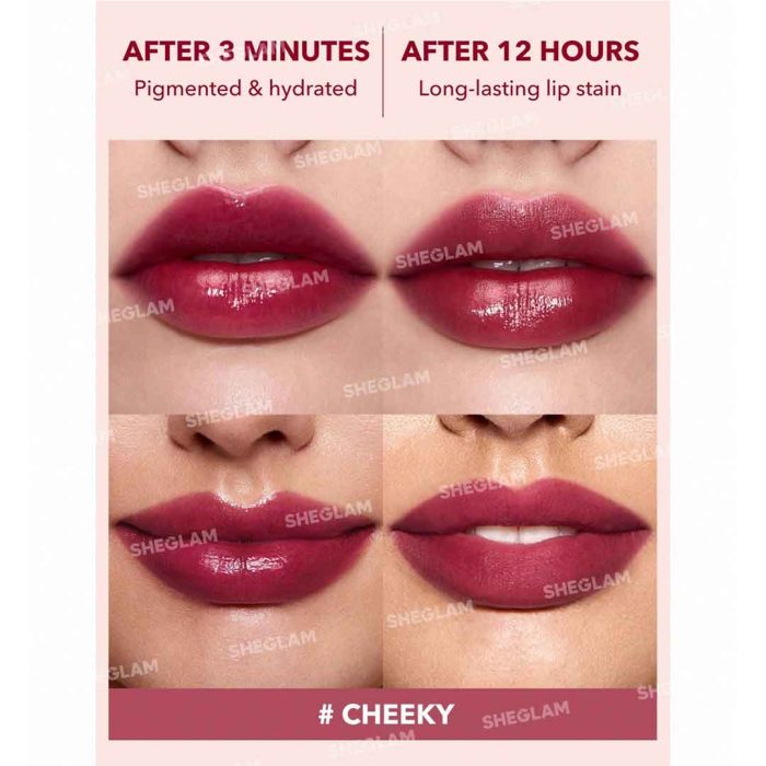 Model lips after using Level Up tint vibrant matte natural finish plump fresh lips long lasting sheglam