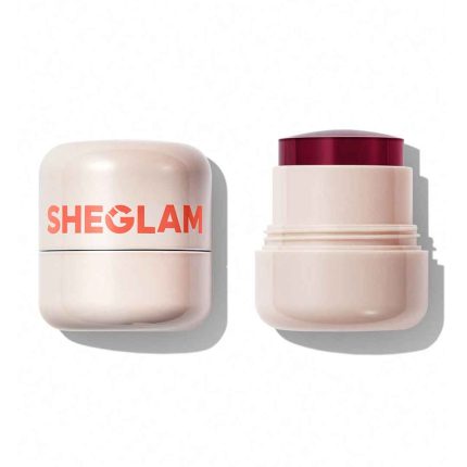 Small glass jar with minimal clear design matte or glossy lid indicating product color ideal for easy carrying in makeup bag leakproof simple practical look Sheglam