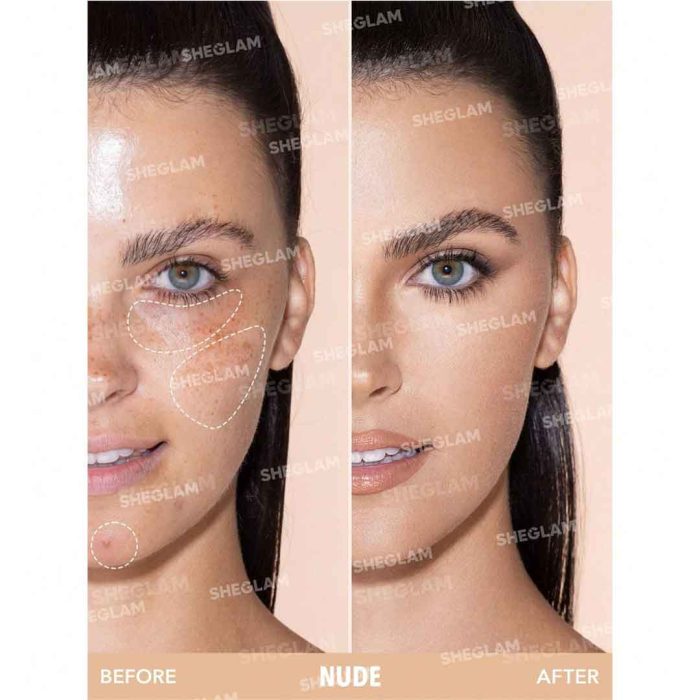 رنگ Nude با ته‌مایه بژ طبیعی، هماهنگ با رنگ پوست‌های متوسط تا روشن، برای ظاهری صاف و یکدست در ناحیه زیر چشم و اطراف بینی – شیگلم