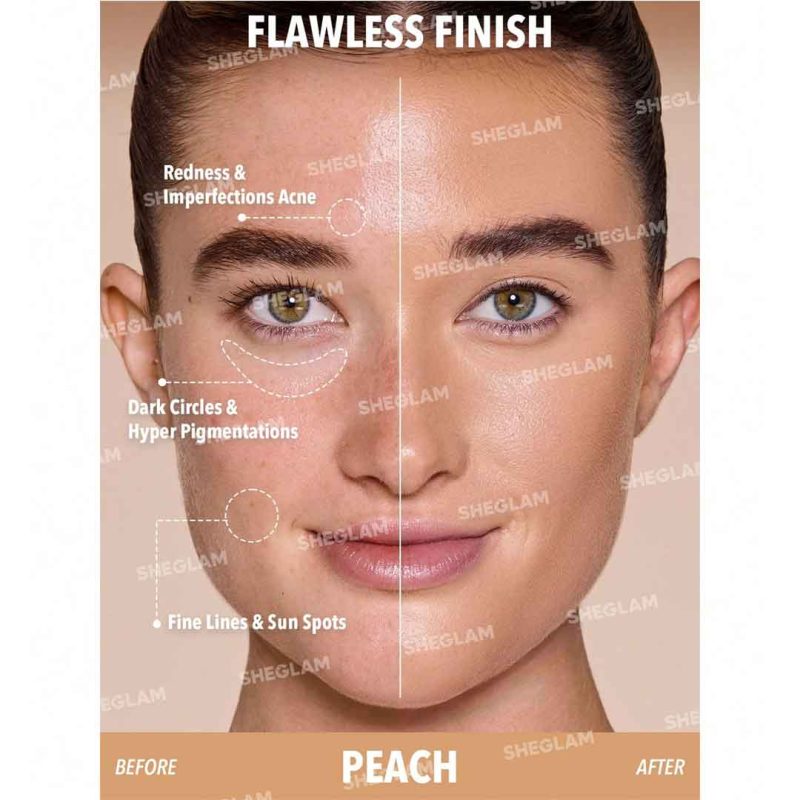 رنگ هلویی لطیف روی پوست مدل با جلوه طبیعی و هماهنگ با زیرتون گرم–شیگلم