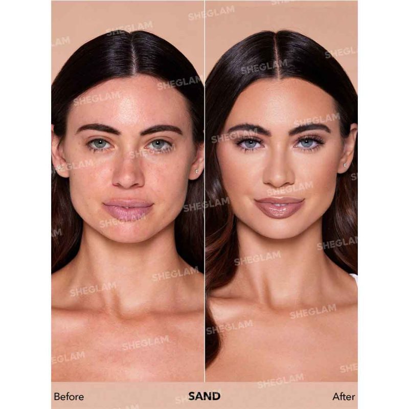 نمای نزدیک از بافت نرم و مرطوب کرم پودر پمپی آبرسان که روی پوست با ظاهری طبیعی و مات پوشش می‌دهد-شیگلم