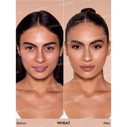 پوستی صاف با رنگ گرم و طبیعی، بدون ماسیدگی یا برق اضافه، مناسب آرایش روزمره–شیگلم