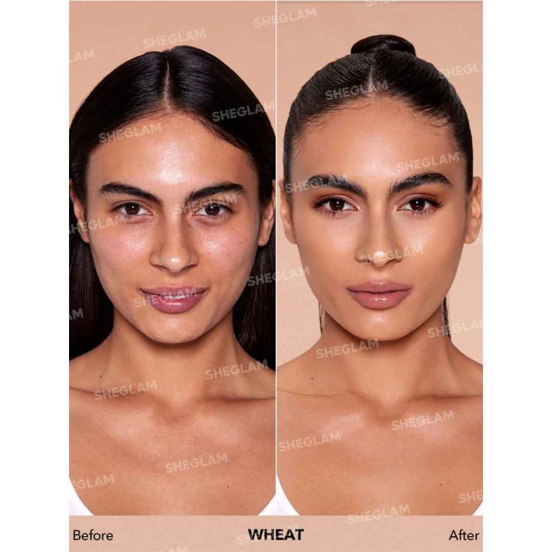 پوستی صاف با رنگ گرم و طبیعی، بدون ماسیدگی یا برق اضافه، مناسب آرایش روزمره–شیگلم